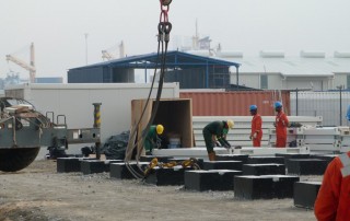 Construction of camp kitchen and dining facility in Africa