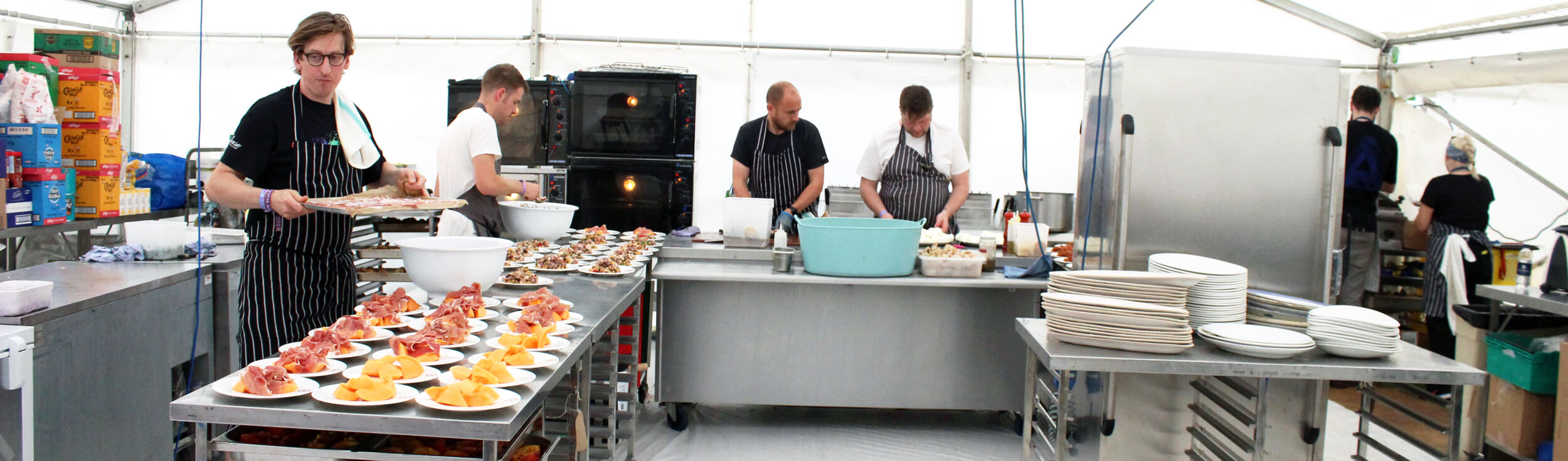Chefs Inside a Marquee Chefs Inside a Marquee