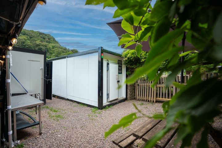 The Royal Lodge temporary kitchen setup